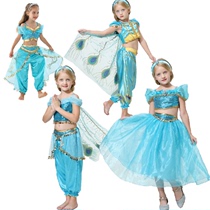 European and American childrens Christmas two-piece Aladdin dance costume Jasmine princess dress mermaid costume COS costume