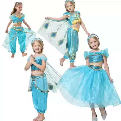 European and American children's Christmas two-piece Aladdin dance suit Princess Jasmine dress Mermaid costume COS costume