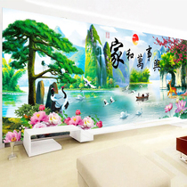 2020 cross stitch full embroidery home new living room 2021 thread embroidery and Wanshixing landscape painting landscape welcome pine