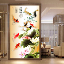 3D nine fish figure cross stitch 2020 new living room Lotus fish large cross stitch porch 2021 more