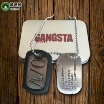 Cat Teacher Black Street GANGSTA Bandit Dog Tag Necklace Anime peripheral COS Nicholas Twilight Race Army card