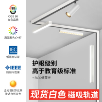 White magnetic suction track lamp embedded Ming-mounted track Bar for home No main lamp Living room Lighting Smart linear light