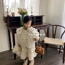 South Korean childrens clothing 2022 Winter girl loose thickened laminated cotton jacket Korean version female baby crushed cotton clothing tide