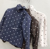 Korean childrens clothing autumn and winter Children base shirt boys and girls plus velvet padded bottom clothes baby high collar inner top