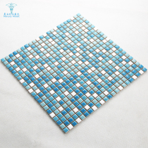 Blue ceramic full-body mosaic convex three-dimensional ceramic tile European background wall stickers waist line toilet 12 small particles