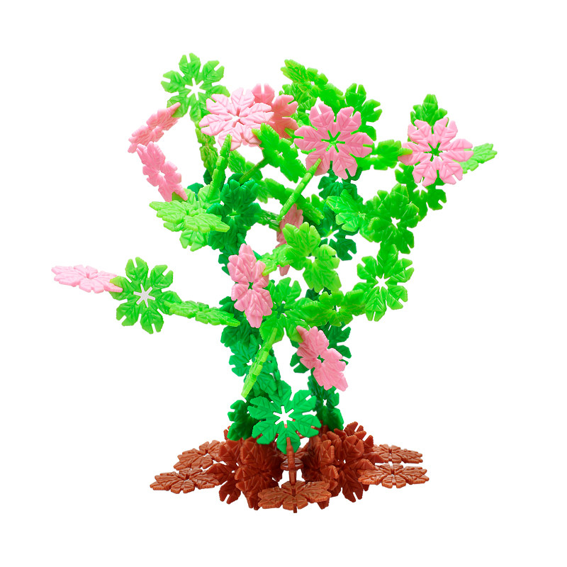 大号树叶雪花片塑料益智积木拼装拼插男女儿童玩具3-6周岁厚4-7