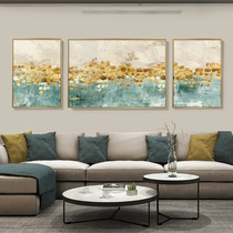 Golden forest American light luxury living room decoration painting atmosphere simple and beautiful abstract oil painting sofa background wall triple painting