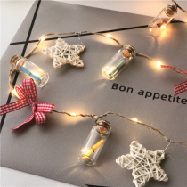 LED light string star wishing bottle decoration creative 520 lucky starry sky bottle Luminous luminous glass cork drift bottle