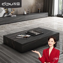 Dippe new Italian rock board TV cabinet coffee table combination minimalist Nordic black tea table modern minimalist furniture