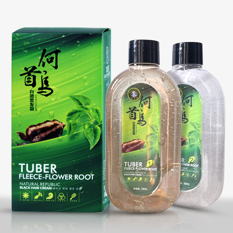 何首乌染发剂天然植物一洗黑男女白发无刺激自然黑焗油清水染发膏