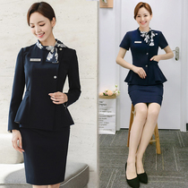 Professional Dress Suit Woman Autumn Winter New body version black long sleeve suit bank work flight attendant dress