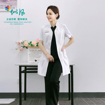 Japan and South Korea Stomatologist work clothes Dental women high-end medical white coat Slim clinic beauty salon embroidered clothes