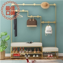 Nordic shoe changing stool soft bag cushion wearing stool floor hanging clothes hanger integrated Home doorway Multi-functional removable shoe rack