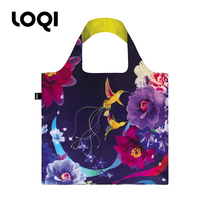 Germany LOQI flower and bird series large capacity shoulder Womens bag trend eco-friendly bag foldable light fashion shopping bag