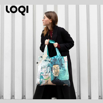 German LOQI designer graffiti art shopping bag large capacity book bag light environmental protection bag tide Warhol