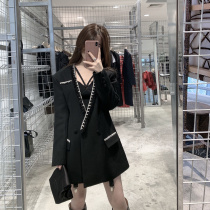 (5 fold clear cabin) black 60% wool profile version type ultra good drill side flow Su XiaocrowdDesign suits Mao