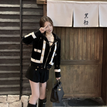 (5 fold clear cabin) black double-row gold buckle velvet dark rhombus with cap casual trendy temperament cotton padded jacket