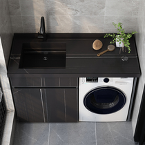 Rock board countertop basin balcony drum washing machine cabinet cut corner custom without washboard laundry pool combination