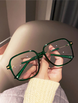 Cospp Kosp green big frame glasses womens day department vegan decoration no degree flat mirror blue light glasses man