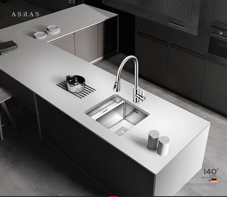 阿萨斯304不锈钢厨房洗菜盆小手工水槽中岛茶水间吧台阳台小单槽