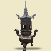 View Burning Through Furnace Cast-iron Ancestral Hall Ancestral Hall Incense Tripod Stove With Top Buddhist Taoist Burning Incense Baifo Land Temple With Incense Burner