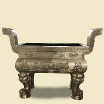 Ancestral Hall ancestral hall without roof cast copper large rectangular flat mouth incense burner cast iron Taoist treasure furnace tool customization