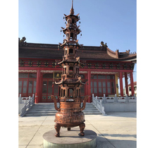Factory customized outdoor ornaments Temple five-story Baoding Taoist Temple large furnace cast iron copper incense burner