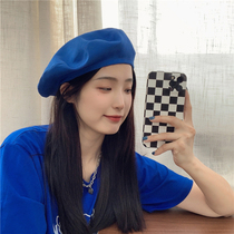 South Korea (designer) Sandro Tarpin display white Klein blue beret fashion retro painter hat