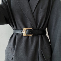 South Korea (designer) Sandro Tarpin leash women leather blazer belt fashion waistband