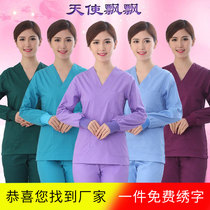 Hand washing clothes Brush hand clothes Long sleeve mens and womens operating room nurse clothes Beautician cotton doctor work clothes suit surgery