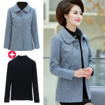 Mom spring coat 2021 new foreign-style middle-aged womens clothing spring and autumn and winter wool coat long-sleeved clothes