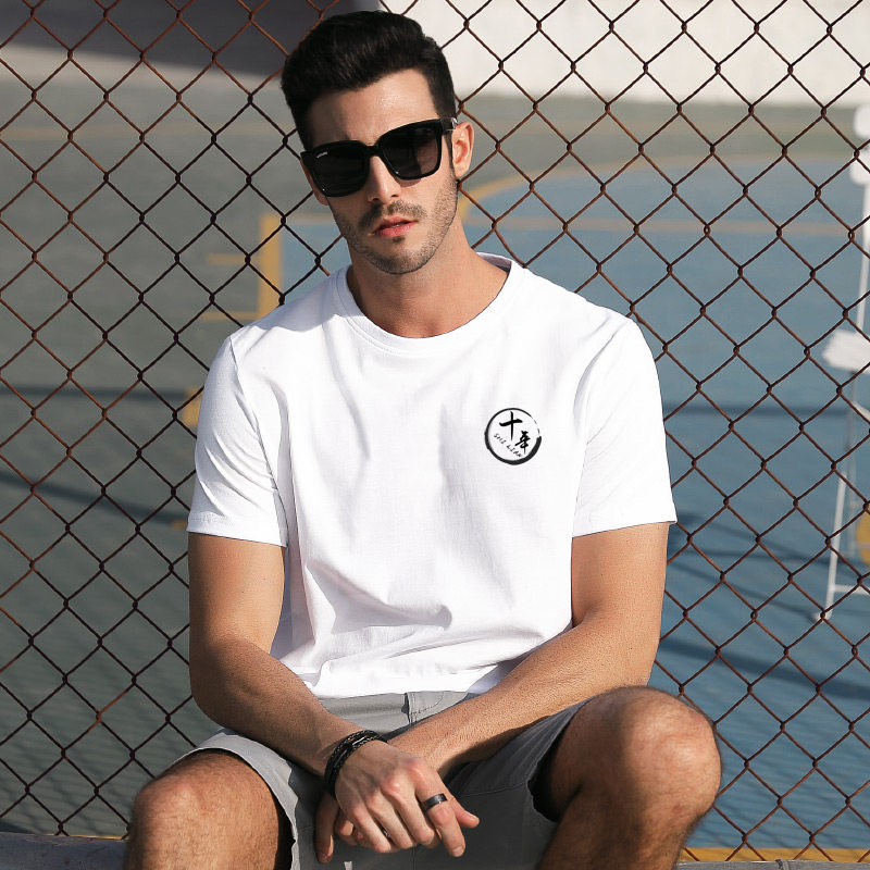 short sleeve men's fashion brand summer loose clothes men's trend half sleeve t-shirt pure cotton t-shirt top bottoming shirt men's wear