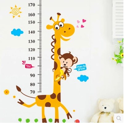 长颈鹿贴纸身高贴幼儿园儿童房卧室宝宝婴儿量墙贴身高标准对照表产品展示图3