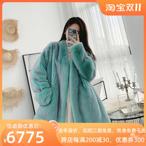 Mrs. Leng 2022 winter new velvet mid-length mink fur coat young mink fur coat women