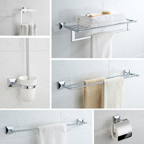 Coming to the bathroom All-copper bath towels Silver Hardware Pendant Suit Toilet Bathroom towel rack Eurostyle brief