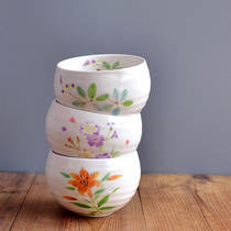 Traditional quaint large tea bowl Owner Teacup Japanese Matcha cup Retro retro thread shape comes with a sense of story