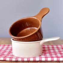 Japanese cartoon ceramic schufflei oven bowl breakfast side dish bowl baby supplementary bowl oatmeal example soup bowl single handle Bowl