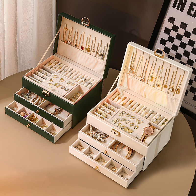 kaman jewelry box earring jewelry storage box 2023 new high-end exquisite ring anti-oxidation jewelry box