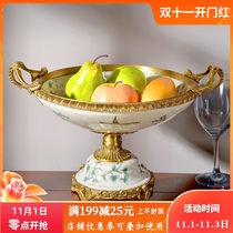 Soft model house fruit plate European home accessories living room decorations ornaments ceramic luxury high-end fruit plate