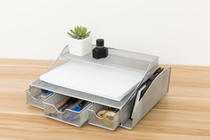 Iron Art Desktop Multilayer Stationery Containing Box Metal Mesh Office Pen Holder Assorting for Fashion House Fashion House