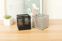 Wrought iron pen holder Metal note box Iron grid office desktop stationery classification storage finishing Simple fashion home