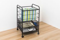 Iron Art A4 File Storage Cart Metal Bookcase A3 Office Archive Shelve Household Debris Toy Finishing Box