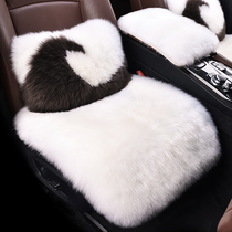 Long wool car seat cushion single piece winter warm plush three-piece leather wool integrated winter thick seat cushion wool pad