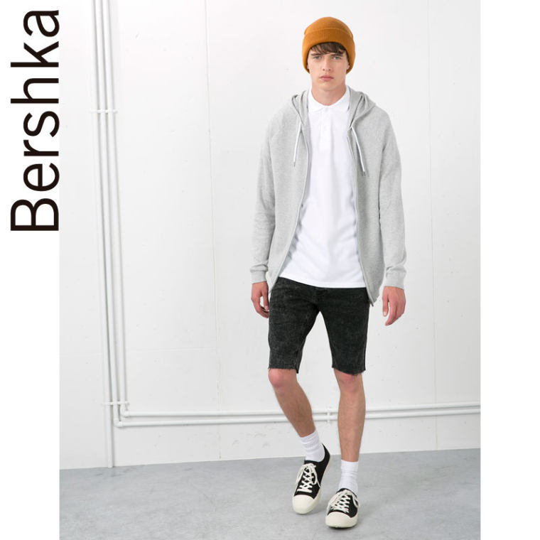 Bershka棉质带帽子夹克 06625052