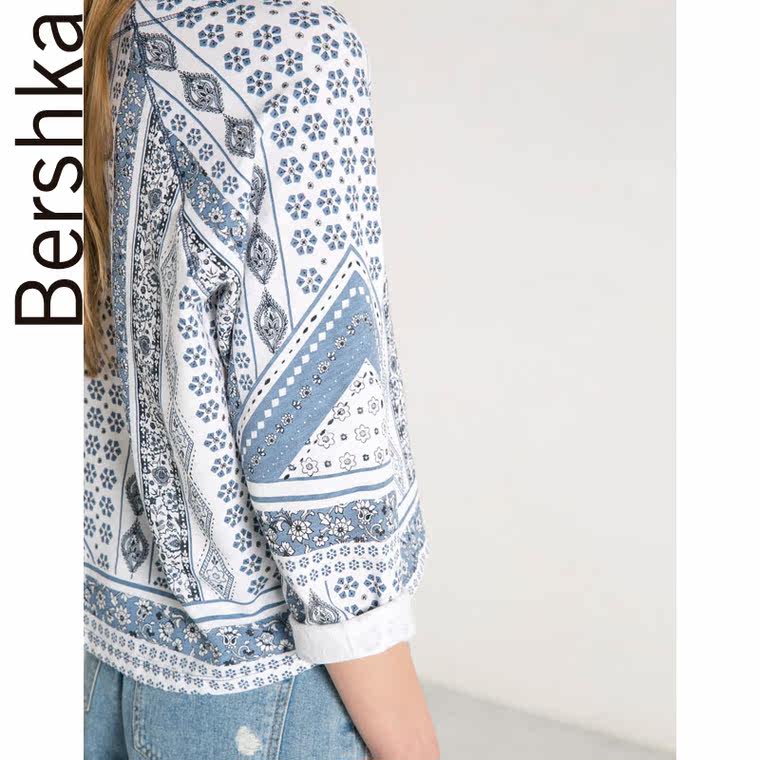 Bershka BSK 七分袖蕾丝印花针织衫 06777167