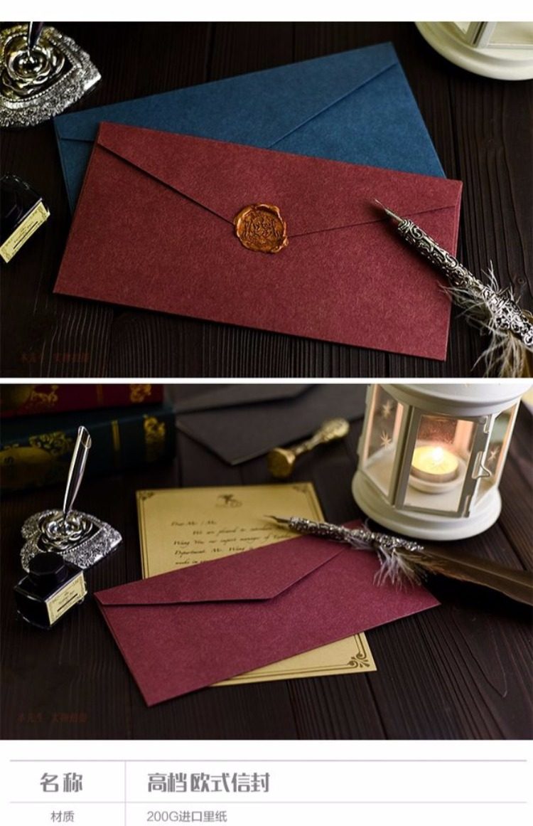 定制欧式纯色空白复古商务5号印刷信封创意情书邀请函信纸 满包邮