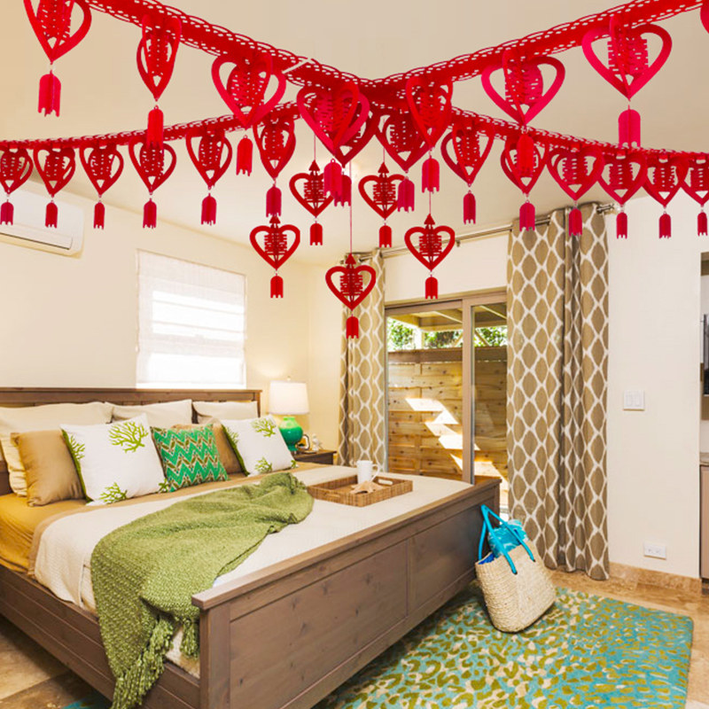 拉花装饰创意结婚婚礼婚庆用品大全新房布置婚房卧室客厅浪漫喜字