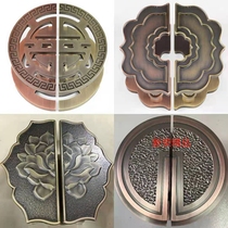 Chinese antique Lotus door handle craft handle Hotel Club glass door antique bronze handle European style