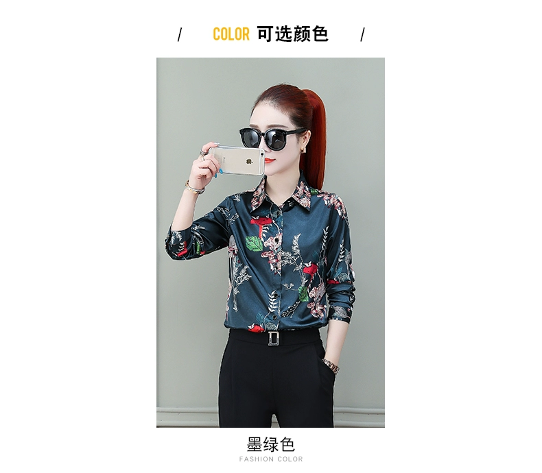 2019 đầu mùa thu mới của phụ nữ hàn quốc hoa phong cách phương tây áo sơ mi nhỏ trên cùng áo sơ mi mùa thu tất cả các kết hợp thời trang áo sơ mi voan phụ nữ - Áo sơ mi
