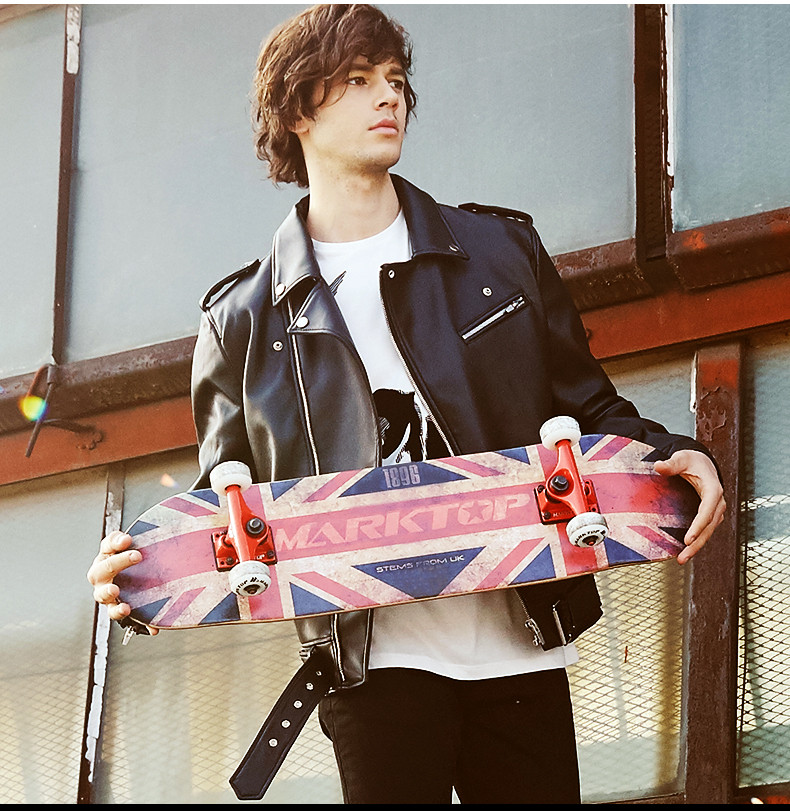 英国玛克拓普滑板 专业枫木四轮滑板车 成人公路滑板男女双翘滑板_7折